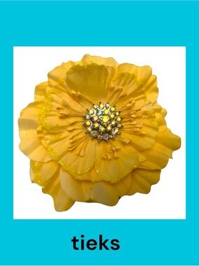 Tieks Yellow Flower Topper with Sparkling Center